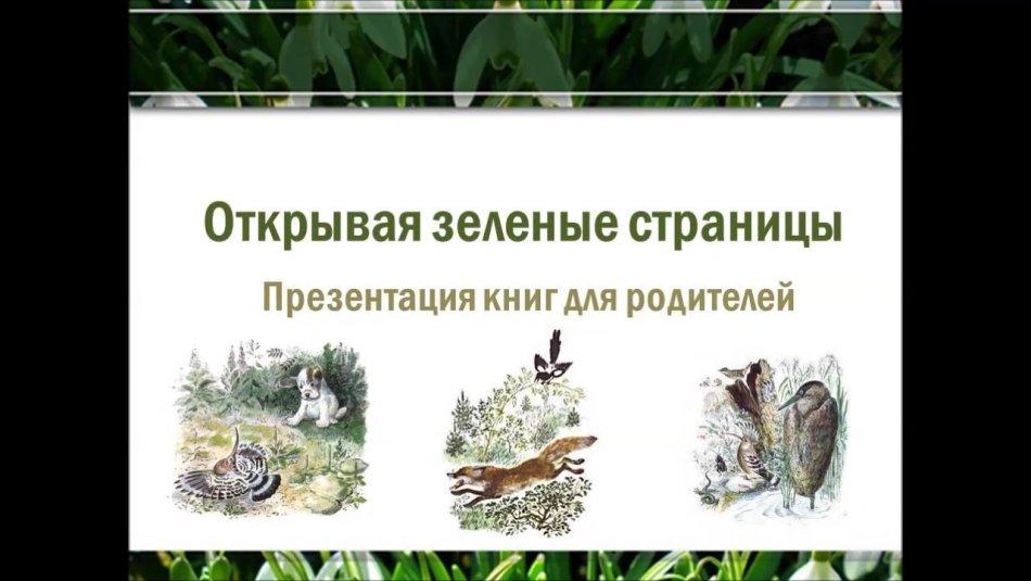 Открывая зеленые страницы Презентация книг для родителей