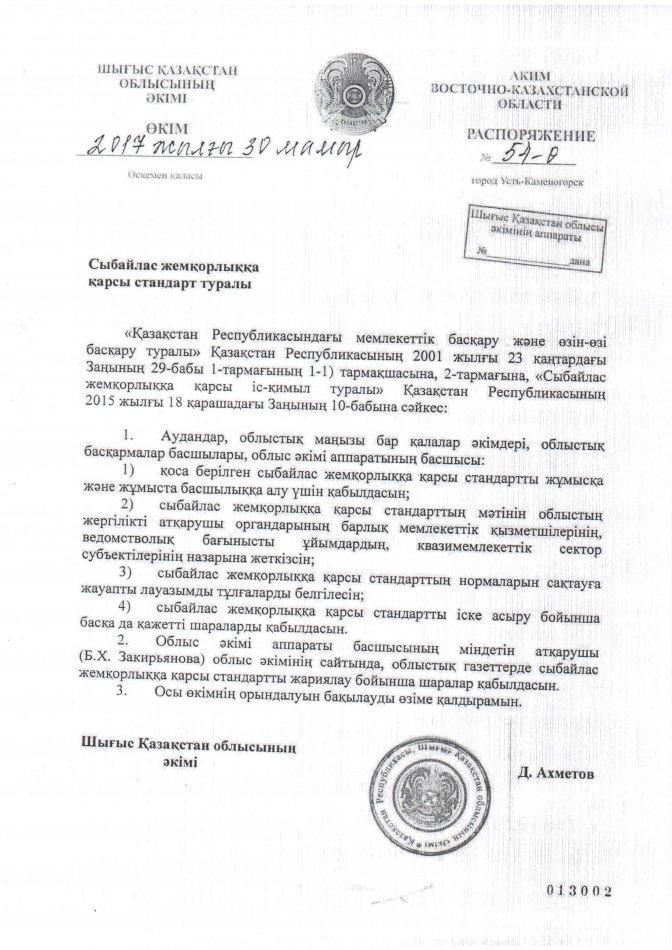 Сыбайлас жемқорлыққа қарсы стандарт