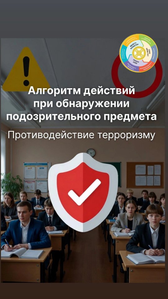 Бүгін біздің мектебімізде 🏫 АӘжәнеТД оқытушы-ұйымдастырушысы Е.А. Иванова терроризмге қарсы іс-қимыл жоспары шеңберінде 🚨 педагогикалық ұжымымен 👩‍🏫👨‍🏫 "Күдікті затты анықтаудағы іс-қимыл алгоритмі" 🧰 тақырыбында сабақ өткізді.
