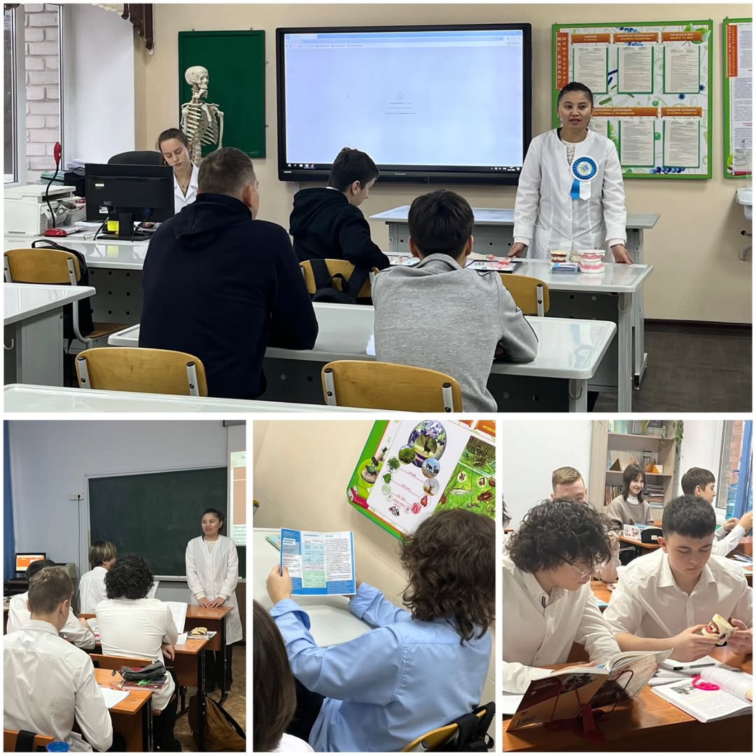 24 қараша күні мектебімізде 9-сынып оқушылары үшін медицина-стоматология колледжі өкілдерімен кәсіби бағдар беру кездесуі өтті 🦷🎓.