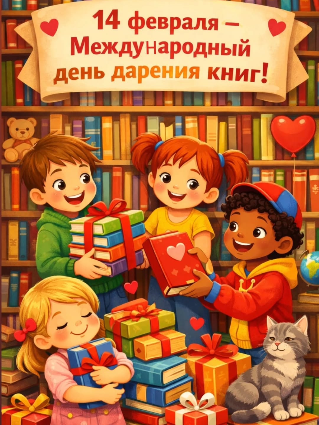 14 ақпан — Халықаралық кітап сыйлау күні 📖💝