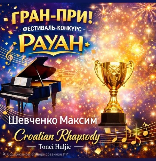 Мектеп оқушысы Максим Шевченконы «Рауан» халықаралық фестиваль-байқауында Бас жүлдені (Гран-при) 🏆 иеленуімен мақтанышпен құттықтаймыз!